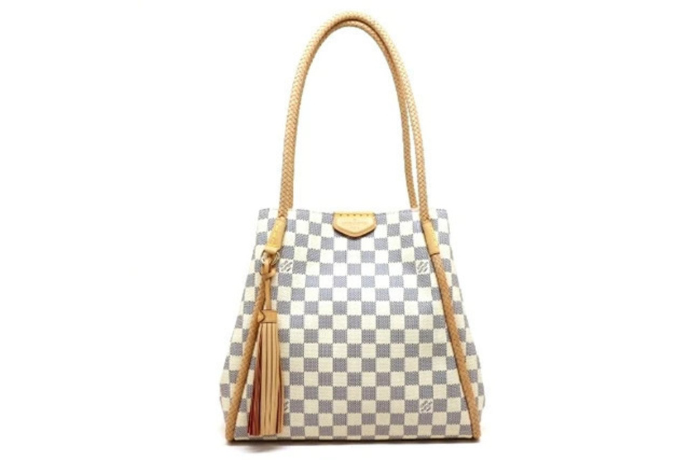 LOUIS VUITTON Bag Shoulder Propriano Damier Azur White Rose Pink
